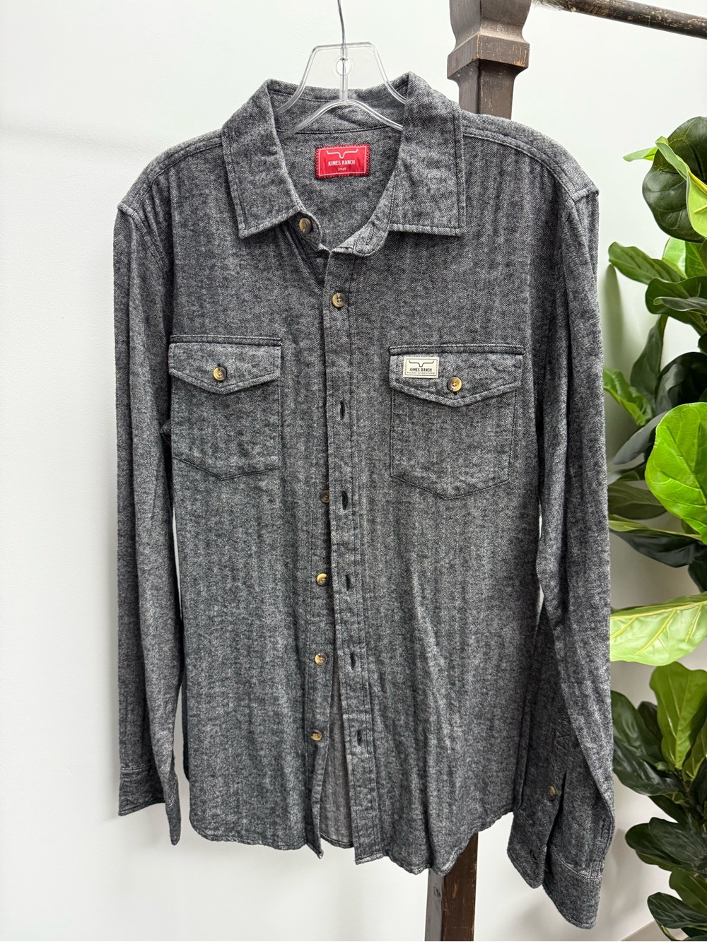 Kimes Ranch Heather Gray Button-Front Utility Shirt